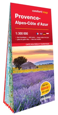 Provence-Alpes-Côte d'Azur 1/300.000 (carte grand format laminée)