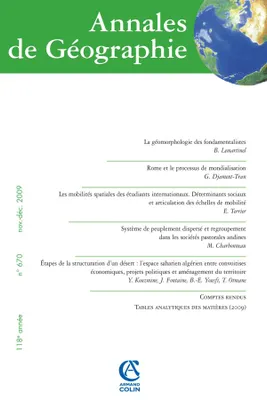 Annales de Géographie n° 670 (6-2009)