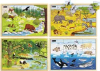 Puzzle bois Les animaux du monde