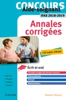 Concours Aide-soignant - Annales corrigées - IFAS 2018/2019, Ecrit et Oral
