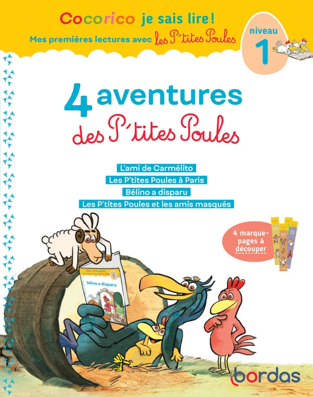 Livres Jeunesse de 6 à 12 ans Romans Cocorico je sais lire !, 11, 4 aventures des p'tites poules, Niveau 1 Marie-Christine Olivier