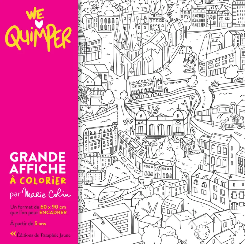 Jeux et Jouets Loisirs créatifs Dessin et peinture We love Quimper, Affiche de Quimper à Colorier Marie Colin