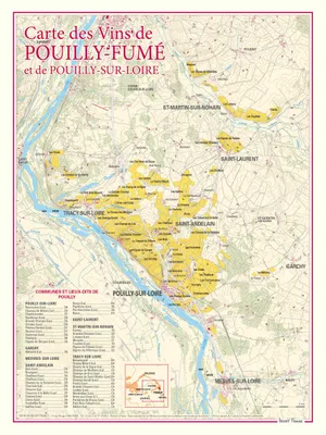 Carte des vins de Pouilly-Fumé et de Pouilly-Sur-Loire