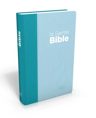 Bible Segond NEG compacte, couverture souple, toile duo bleu lagon et bleu ciel