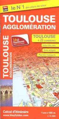 Toulouse agglomeration (31) - plan de ville - 1/15 000