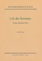 Lob des Sommers, Kantate. mixed choir (SAB), 2 soloists, 2 flutes, 2 violins and cello. Partition.