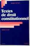 Textes droit constitutionnel
