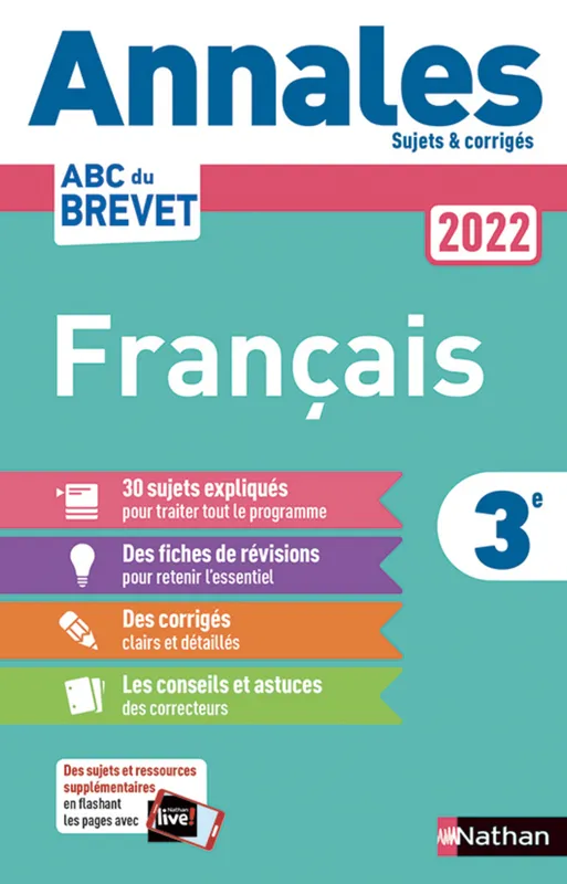 Annales ABC du Brevet 2022 - Français 3e - Sujets et corrigés + fiches de révisions Thomas Bouhours