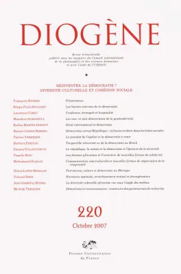Diogène 2007 - n° 220, Réinventer la démocratie ? Diversité culturelle et cohésion sociale