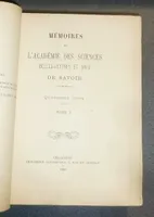 Mémoires de l'Académie des sciences belles lettres et arts de Savoie. Quatrième série, Tome X, 1903