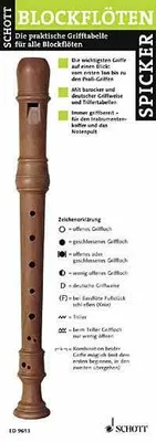 Blockflöten Spicker, Die praktische Grifftabelle für alle Blockflöten. recorder.