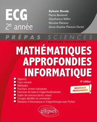 Mathématiques approfondies - Informatique - prépas ECG 2e année - Programme 2022