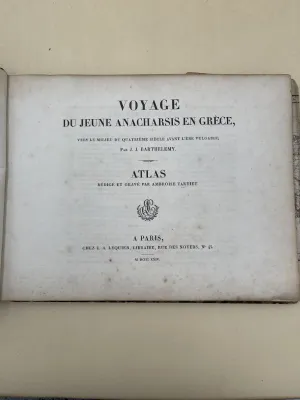 Voyage du jeune Anacharsis en Grèce. 7 volumes + Atlas