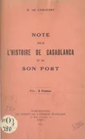 Note pour l'histoire de Casablanca et de son port