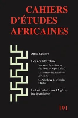 Cahiers d'études africaines, n°191/2008, Vol. XLVIII (3)