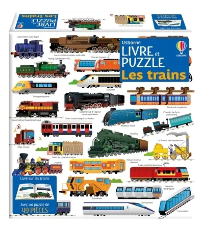 Les trains - Coffret livre et puzzle Sam Smith