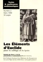 "Les éléments" d'Euclide pour le collège et le lycée, extraits des livres I, II et VI