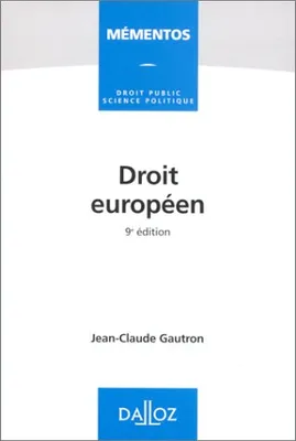 Droit européen 9e édition