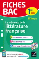 Fiches bac Mémento de la littérature française 1re, fiches de révision Spécial bac français