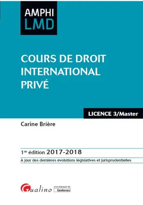 Cours de droit international privé / licence 3-master, 2017-2018