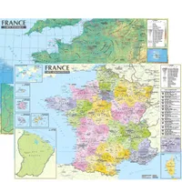 France 1/2.200.000   carte administrative et physique (sans barres alu, 67 × 47 cm)