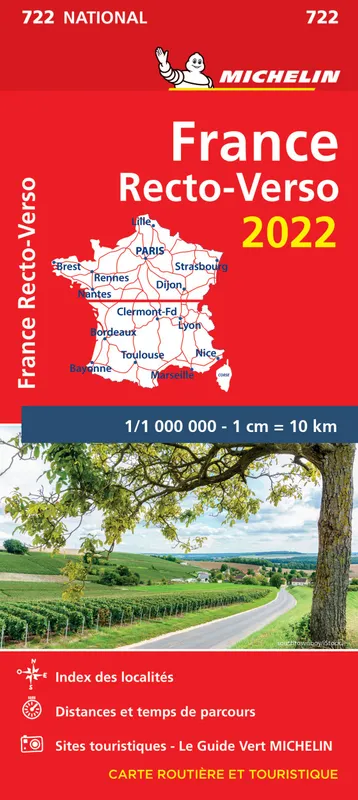 Livres Loisirs Voyage Cartographie et objets de voyage Carte Nationale France - recto-verso 2022 pneu