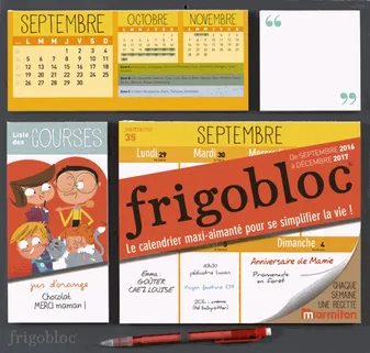 Calendrier d'organisation familiale FrigoBloc 2017 - S'organiser n'a jamais été aussi simple !