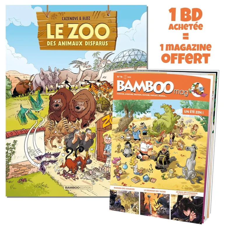 Livres BD Les Classiques 2, Le Zoo des animaux disparus - tome 02 + Bamboo mag offert Bloz