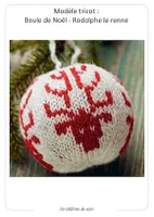 Modèle tricot : Boule de Noël Rodolphe