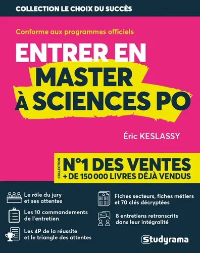 Livres Scolaire-Parascolaire BTS-DUT-Concours Entrer en master à sciences Po, La meilleure façon d'entrer en masters à Sciences Po Paris Eric Keslassy