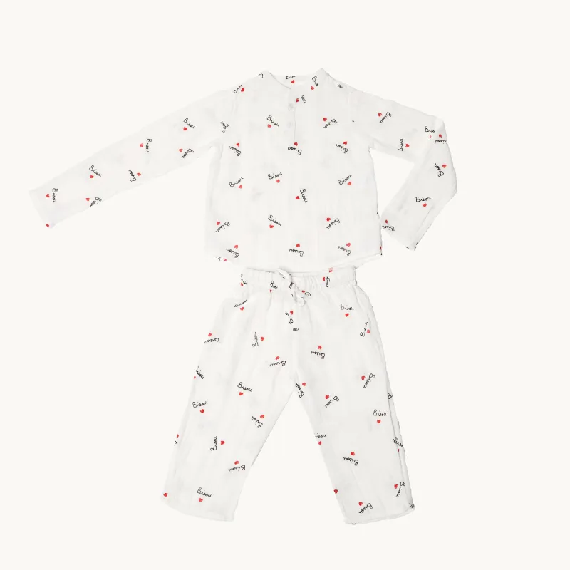 Pyjama Bisou  pièces en lange 2/3 ans Enfants 2/3 Pyjama Bisou  pièces en lange 2/3 ans