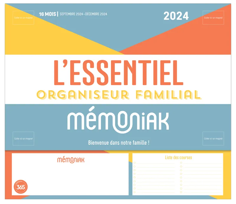 AGENDA FAMILIAL MEMONIAK POCKET 2024, SEPT. 2023 - DEC. 2024