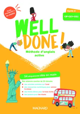 Well done! Anglais cycle 2 (2023) - Guide enseignant bi-media + Fichier photocopiable + Posters