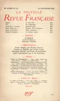 La Nouvelle Revue Française N° 300 (Septembre 1938)