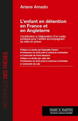 L'enfant en détention en France et en Angleterre, Contribution à l'élaboration d'un cadre juridique pour l'enfant accompagnant sa mère en prison