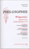 Philosophie 84, Wittgenstein, recherches philosophiques : 1ère partie, Wittgenstein, recherches philosophiques : 1ère partie
