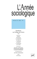 Annee sociologique 2022, vol. 72(1)