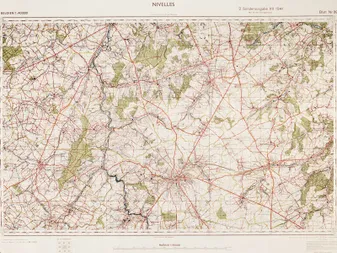 Nivelles 1 : 40.000 Sonderausgabe VII 1941 Nur für Dienstgebrauch. Belgien Blatt Nr 39  [ German military map - Nivelles, Belgique (Belgien - Belgium) ]