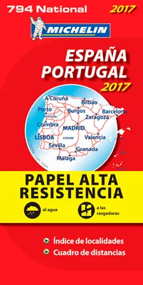 10350, Carte Nationale Espana, Portugal 2017 - Papel alta resistencia / Espagne, Portugal 2017 - Indéchirab