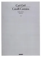 Catulli Carmina, Ludi scaenici - Szenische Spiele. soloists (ST), mixed choir (SSAATTBB), 4 pianos, timpani and percussion (10-12 player). Partition.