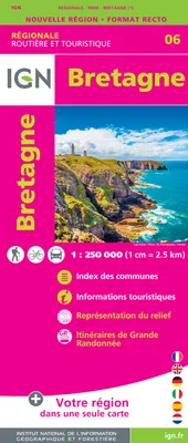 [France] : carte régionale, routière et touristique, 06, Nr06 Bretagne  1/250 000