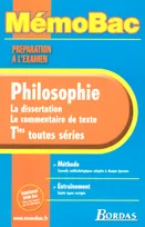 PHILOSOPHIE LA DISSERTATION,LE COMMENTAIRE DE TEXTE