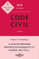 Code civil 2018, annoté - 117e éd.