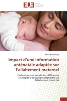 Impact d'une information anténatale adaptée sur l'allaitement maternel, Évaluation post-natale des différentes stratégies d'éducation anténatale sur l'allaitement maternel