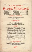 La Nouvelle Revue Française N° 255 (Décembre 1934)