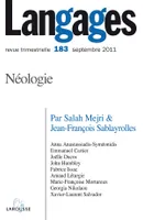 Langages nº 183 (3/2011) Néologie, Néologie