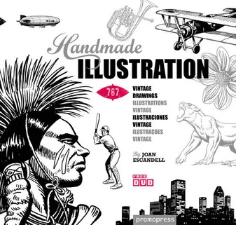 Handmade illustration - 767 illustrations vintage /franCais/anglais/espagnol/portugais