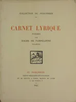 CARNET LYRIQUE - Poèmes