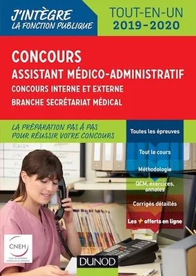Concours Assistant médico-administratif 2019-2020 Tout-en-un Catégorie B, Concours externe et interne - Branche Secrétariat médical