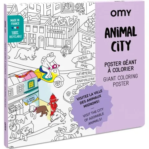 Jeux et Jouets Loisirs créatifs Dessin et peinture Poster géant à colorier - Animal City Loisirs créatifs